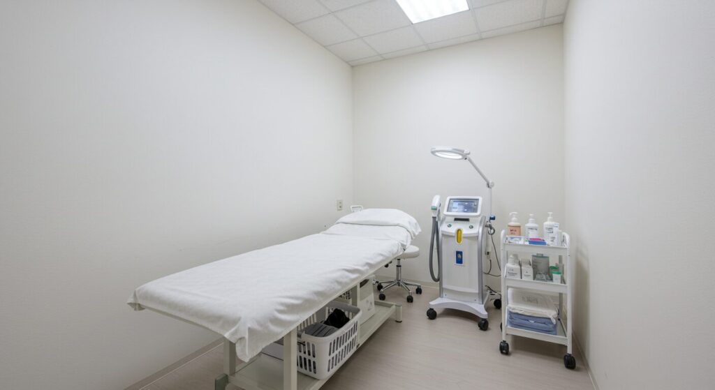 Image of the treatment room at Shonan Beauty Clinic Kawasaki