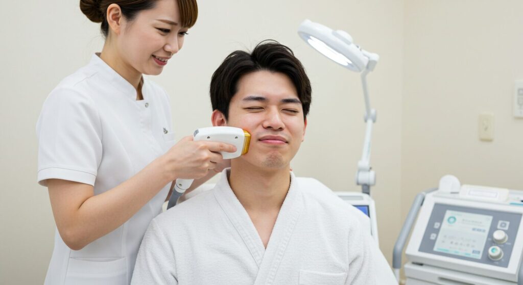 Pain from beard hair removal at Gorilla Clinic