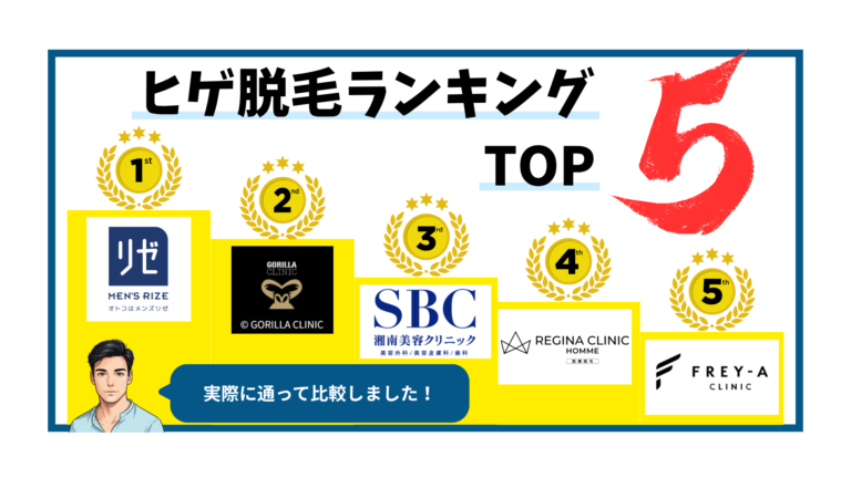 6社契約した筆者のヒゲ脱毛おすすめランキングTOP5