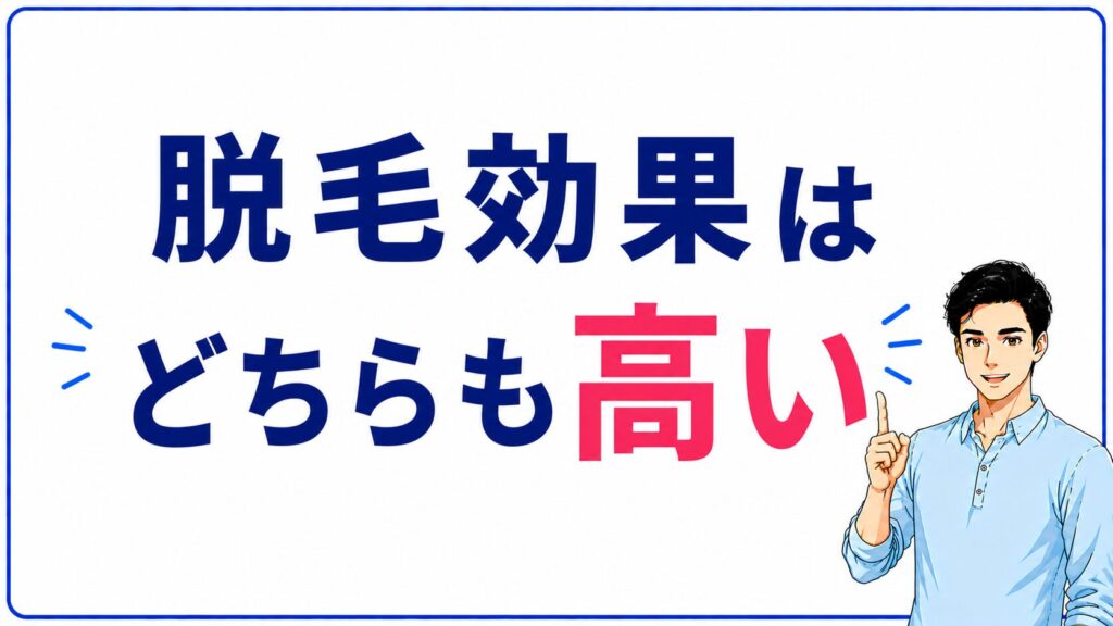 ヒゲ脱毛の効果と脱毛機を比較するイメージ