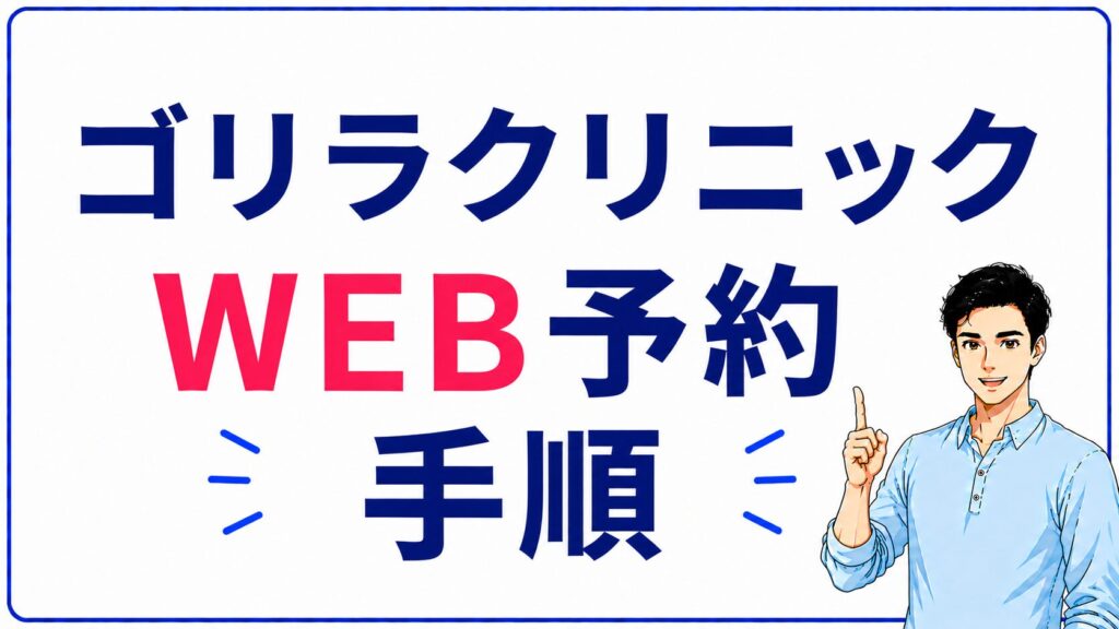 ゴリラクリニックのWEB予約手順を全ステップ解説するイメージ