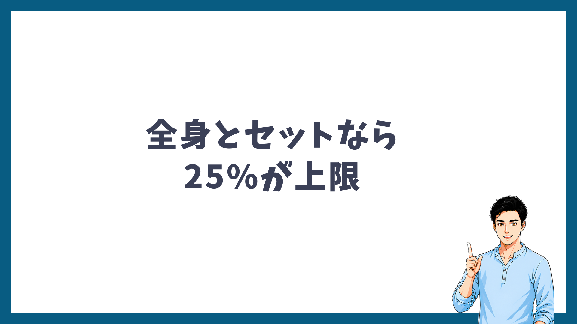 全身脱毛とセットにすると割引が25%まで伸びることを示す見出し画像