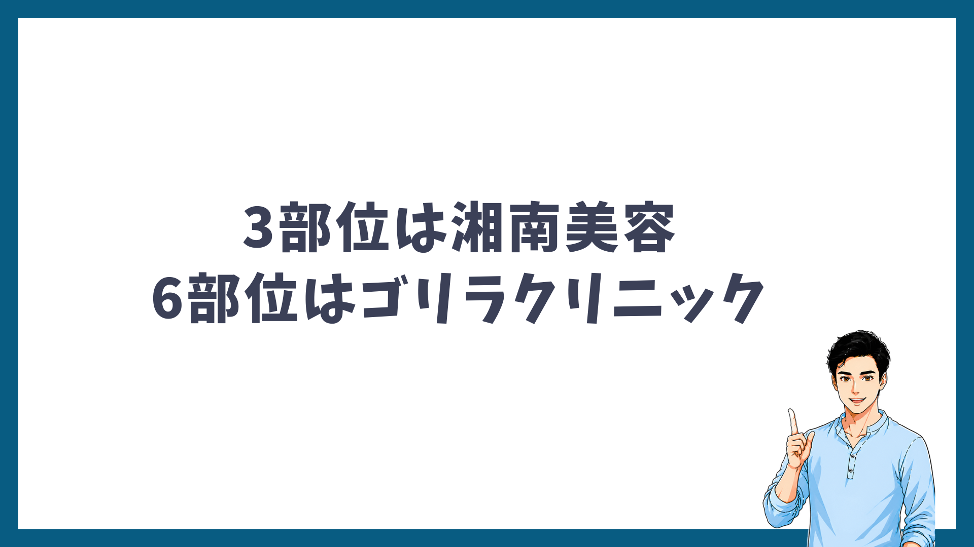 3部位は湘南美容6部位はゴリラクリニックを示す見出し画像