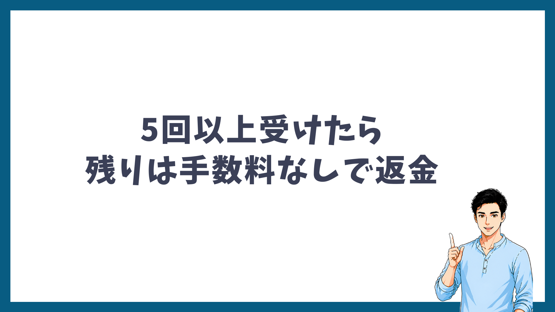 メンズリゼの特別返金保証は5回以上受けたら残りが手数料なしで返金されることを示す見出し画像