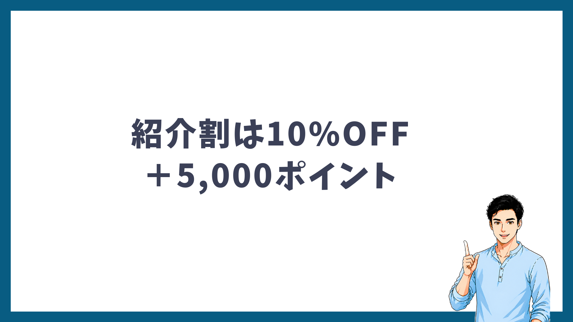 ゴリラクリニックの紹介割は10%OFFに5,000ポイントがつくことを示す見出し画像