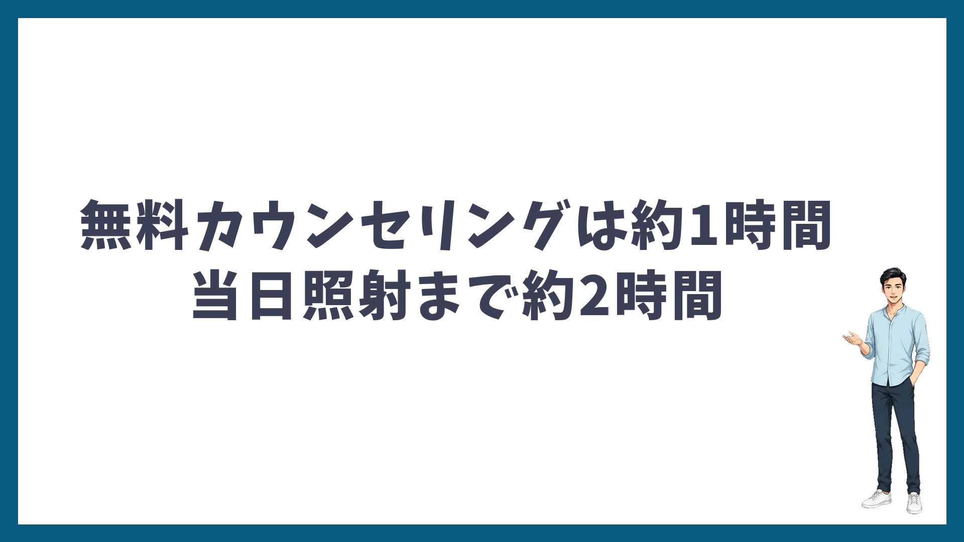 ゴリラクリニックの無料カウンセリングは約1時間、当日照射まで約2時間